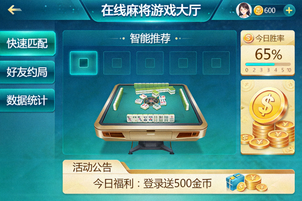 在线麻将线上游戏大厅，智慧化运营界面一目了然